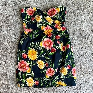 Vici Olivaceous Floral Strapless Mini